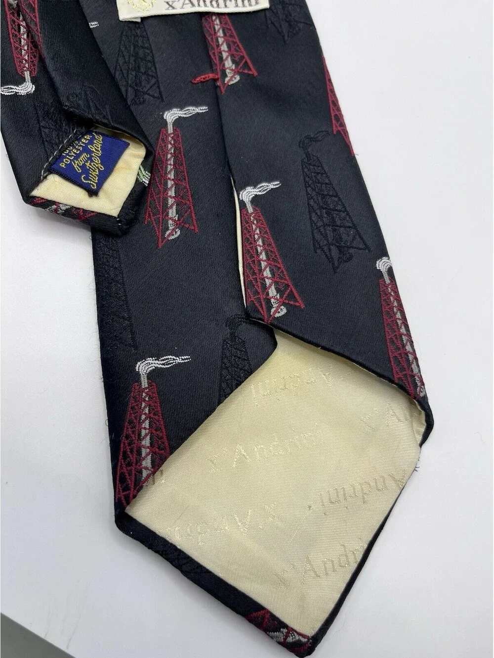x'Andrini Toppers Tie Oil Wells Vintage Classic  3.5